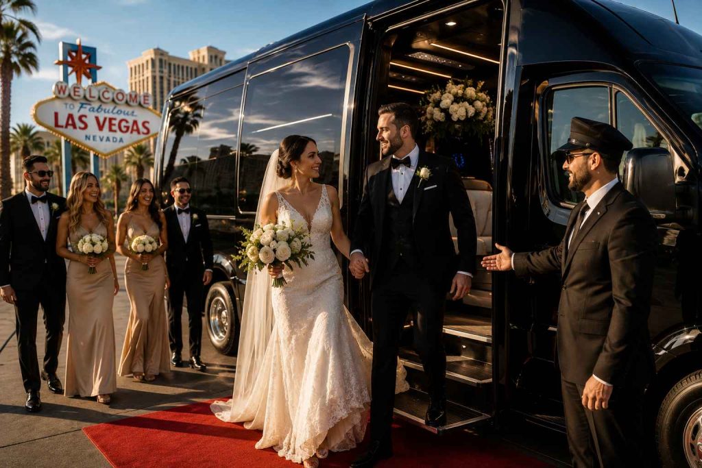 Wedding Party Bus Las Vegas — Private Hire From $135 per Hour Wedding Party Bus Las Vegas — Private Hire From $135 per Hour